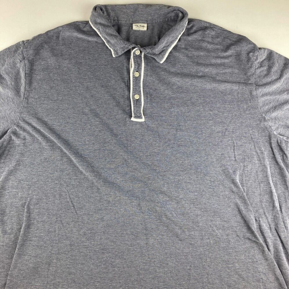 626 Blue Knit Polo Shirt Mens 3XL Blue Heather Short Sleeve Casual